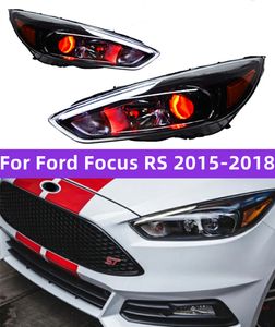 Strålkastare för Ford Focus RS Styling 20 15-20 18 Red Evil-Eye Streaming Turn Signal Light Full LED DRL Auto Accessory Assembly