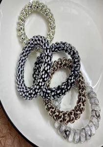 Big Girl Phone Wire Cord Gum Coil Hair Ties Girls Elastic Hair Bands Ring Rope Leopard Print Armband Stretchy Hair Ropes M6934349591