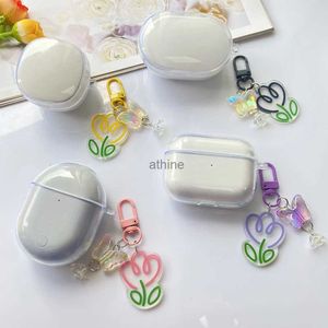 Cell Phone Cases Tulip Flower case For WF-C500 / WF-C700N Case Transparent Silicone Earphone Cover for WF-C700N Hearphone Box YQ240117