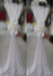 Fashion 50PCS Sample Wedding Chair Sashes Supply Chair Ribbon Gauze Back Sash Back Of The Chair Back Decoration Party Formal Event6832155