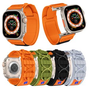 Cinturino in nylon per cinturini smart Apple Watch compatibili con cinturini per orologi sportivi serie iWatch 123456789SE 42mm/44mm/45mm/49mm