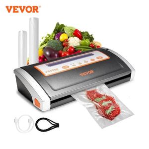 VEVOR Vacuum Sealer Machine 80Kpa 130W AutomaticManual Air Sealing System with Builtin Cutter for Dry and Moist Food Storage 240116