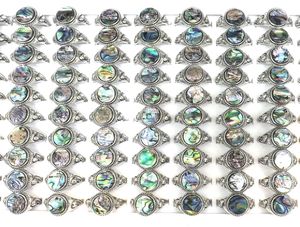 50pcsLot Ocean Element Oval Abalone Shell Rings Lovely Fish Design Mixed Size For Retail9854372