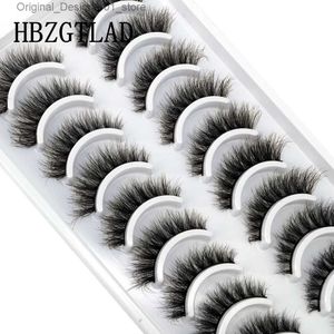 Falsche Wimpern Hbzgtlad 10 Paar Wimpern 3d natürliche lange falsche Wimpern flauschige und weiche Kreuz Comic Wimpern Wispy natürliche Wimpernverlängerung Make -up Q240425