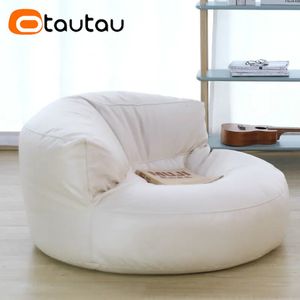 Sitzsack-Sofagarnitur aus Leder, Bezug ohne Füllstoff, Einzelsofa, Sessel, Liegestuhl, Fußstütze, Hocker, Bodensitz, Eckhocker, Tatami-Pouf 240116