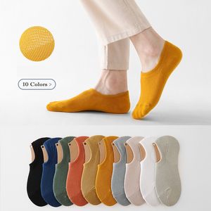 OC Maryya QQ41001# Unisex Short Socks Breathable Mesh Boat Sock Solid Color Thin Sport Anti Slip Heel Cotton DIY Customized
