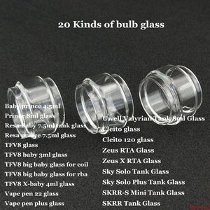 5pcs Fat Extend Replacement Bulb Bubble Glass Tube for Prince Resa TFV8 big baby RBA X-baby 22 plus Valyrian Cleito 120 Zeus X RTA