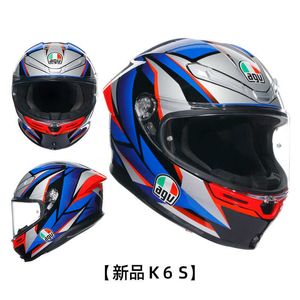 Full Face Open New AGV Motorcykelhjälm KS Full Helmet Four Seasons Mane and Female Cycling Motorcykel Full Cover Running Helmet Anti Fog Lightweight XZDB