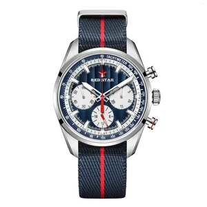 Zegarwatę Red Star Men's 24 -Hour Three Eye 1963 Chronograph ST1903 Ręka Ręczna ruch Hardlex Glass Mechaniczne zegarki dla mężczyzn