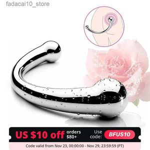 Other Health Beauty Items Met Double-Ended Dildo Anal Plug Toy with Different Size Curved Ends for Men Women G-spot Stimulation Prostate Massager Q240117
