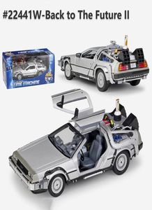 Carro de liga metálica em escala 124, modelo fundido, parte 1 2 3, máquina do tempo, DeLorean DMC12, brinquedo modelo de volta para o futuro, versão fly, parte 2 L9057380