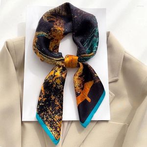 Lenços lenço mulheres real envoltório de seda xale quadrado bandana senhora pescoço cabelo foulard escritório lenço hijab pashmina