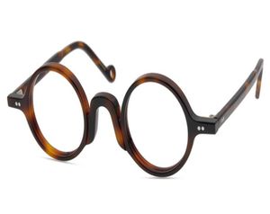 Męskie okulary optyczne marki mężczyzn kobiety retro okrągłe okulary rama ramy deski vintage Ramki spektaklu Mały rozmiar szklanki krótkowzroczności okulary 5598471