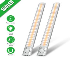 Garderobsljus 160 LED -lampor PIR Motion Sensor Light Skåp garderob nattlampa för kök sovrum skåp bakgrundsbelysning6500046