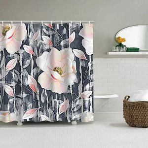 Shower Curtains Flowers And Plants Bathing Curtain Bathroom Nordic green leaf Shower Curtain Waterproof With Home Deco Ship