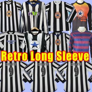 Nowe zamki z długim rękawem Shearer Retro Soccer Jerseys Home Asprilla Pearce United Rush Classic Football Shirt 03 05 95 97 99 00 2003 2004 2005 1995 1998 1997 80 82