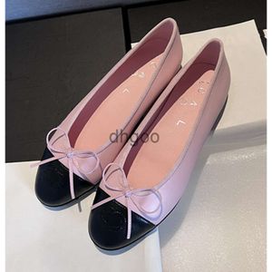 Ballerinas Schuhe Paris Luxus-Designer-Schuhe Schwarz Rosa Damen-Channel-Marken-Schuhe Gesteppte Leder-Ballettschuhe Runde Zehenformelle Damen-Kleiderschuhe aus Leder