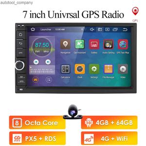 NY 2 DIN 7 '' Octa Core Universal Android 10 4GB+64 GB bilradio Stereo GPS Navigation WiFi 1024*600 Pekskärm 2DIN CAR PC DAB+SWC