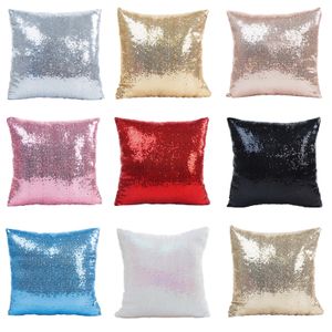 2PC Sparkling gold sequin pillowcase luxurious sofa cushion cover decorative pillowcase 40x40 silver pink square zippered pillowcase 240113