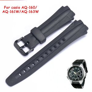 17mm harts ersättningsrem för Casio AQ160W AQ161W AQ163W Men Band gummi Sprot Waterproof Armband Watch Accessories 240116