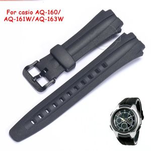 Pulseira de substituição de resina de 17mm para casio aq160w aq161w aq163w pulseira masculina de borracha sprot à prova d'água acessórios de relógio 240116