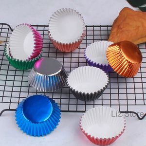 100 pezzi di carta stagnola cupcake crostata di uova muffin cupcake stampi torta da cucina bakeware maker vassoio compleanno festa nuziale torta tazzine TH1263