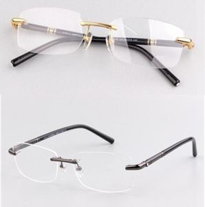 Marke Männer Optische Gläser Rahmen 476 Randlose Business Brillen Rahmen für Mann Gold Silber Designer Herren Myopie Gläser Brillen with2175127