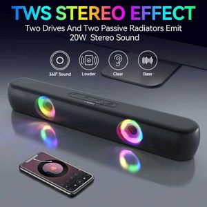 Altoparlanti da scaffale Altoparlante Bluetooth 5.0 da tavolo Mini Surround Sound Bar Altoparlante audio per computer da scrivania Subwoofer con luce RGB Soundbar per PC portatile