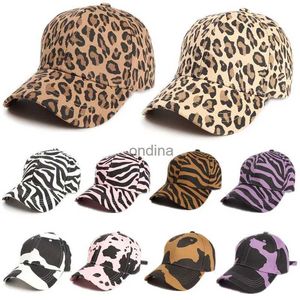 Top kapaklar inek desen leopar ayarlanabilir zebra desen beyzbol şapkası hip hop gölgeleme unisex ilkbahar yaz snapback baba şapka yq240117