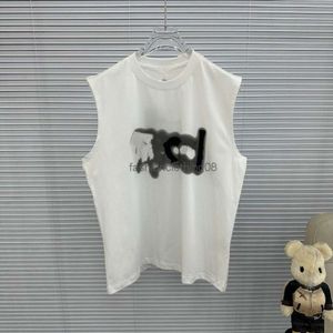 2024SS Summer Women Vest Designer Tank Topps Fashion Solid Color Sports Tank Topps Letter Splash Ink Print Mönster ärmlös T Shirt Casual Loose Pullover Top