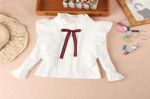 Arrivo Camicette per ragazze Autunno Abbigliamento per bambini Camicetta bianca con colletto alla coreana per il ritorno a scuola Camicie per bambini Top 2203149682608