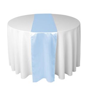 30 x 275 cm jasnoniebieski satynowy biegacz stołowy na przyjęcie weselne lub prysznic1207635