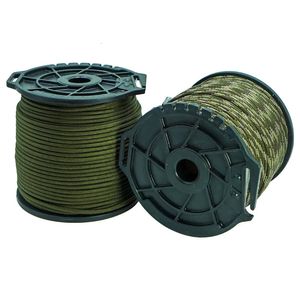 9core 550 Wojskowy Paracord Lina 100m z docinkiem Mierz Mierz SPOOL 4 mm Outdoor Survival Parachute Namiot Smycz Smycz Smycz