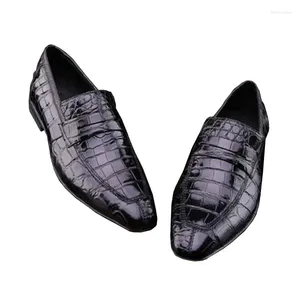 Dress Shoes Yulonggongwu Crocodile Male Leather British Business Formal Men Wear-resisting Rubber Sole