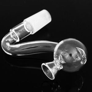Trichterdesign, 14 mm, männlich, weiblich, durchsichtiger, gebogener Ölbrenner-Rohraufsatz aus Glas mit gebogener großer Kopfschale