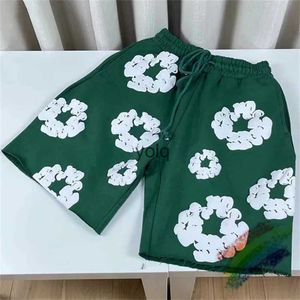 Men's Shorts Casual Kapok Puff Print Loose Men Women Couple Breeches Top Quality Jogger Drawstring Denim Tears Shortsyolq