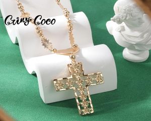 Cring Coco Big Pendant Jewelry Hawaiian Flower Gold Bead Chain Pendants Hawaiian Polynesian Necklace for Women Men 2207152294235