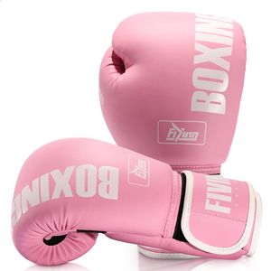 Fiving Pro Style Boxing Gloves for Women Pu Leather Training Muay Thaisparringfighting KickboxingAdult Heavy Punching Bag G 240117