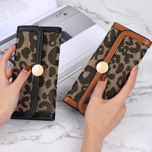 Kvinnors långa plånbok mode myntväska leopard färgkollision koppling stor kapacitet mynthållare 012924a