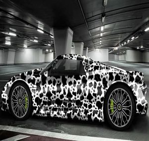 Impressão de vaca preto branco camuflagem vinil adesivo carro envoltório folha com liberação ar diy filme adesivo wrap5378198