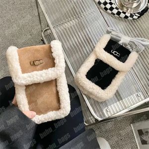 Borsa a tracolla firmata Lambhair Iphone 15 14 Mini borsa da donna Pocket Money Phonebag Mens Teddy Pocket Borse a tracolla piccole Borsa fuzzy Borsa a tracolla Be Current