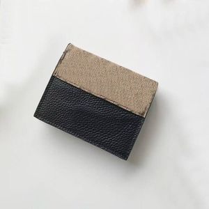 Fashion Styles Interlocking Card Holder Wallet For Women's Small Leather Good Coated Canvas Card Purse with box