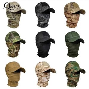 Bonés de bola bonés de beisebol tático + máscara facial conjunto de capuz militar para homens verão snapback chapéus de sol ao ar livre camuflagem caça ciclismo pesca yq240117