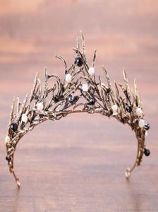 Nya silverguldkronor Hårtillbehör Rhinestone juveler Pretty Without Comb Tiara Hairband Silver Bling Bling Wedding Accessorie8988668