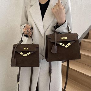 Factory outlet womens shoulder bag 5 colors winter fashion velvet handbag simple and versatile solid color leather backpack trend retro tassel handbag 2363#