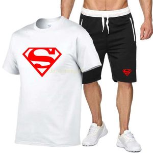 Conjunto de 2 peças masculinas com estampa de gola redonda, camisetas pretas para exercícios físicos, corrida, manga curta + calças esportivas, primavera e verão