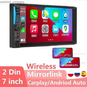 New Carplay 2Din Car Radio Android Auto Wireless Mirrorlink Universal 7'' Radio MP5 MP3 Player Bluetooth FM Touch Screen Car Stereo