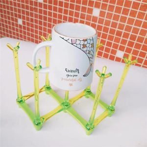 Küche Lagerung 1pc Kunststoff Einziehbare Tasse Trocknen Rack Sport Flasche Abtropffläche Stehen Baum