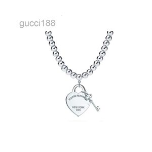 Classic S925 Sterling Silver Heart Key Gold Plated Diamond Necklace Popular Love Pendant Collar Chain 5W14 RYXM O6QV O6QV NI9X