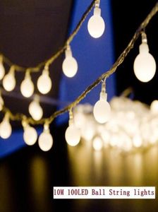 10m LED String Lights 100led Ball AC220V 110V Tatil Düğün Veranda Dekorasyon Lambası Festivali Noel Işıkları Açık Aydınlatma2885853